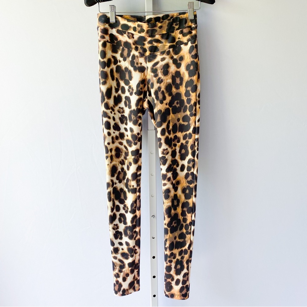 Bebe XS leopard animal print high waist leggings